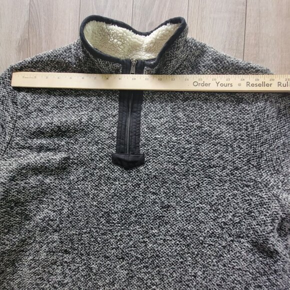 Orvis Mens XXL Black White Pullover Fleece Quarter Zip Sweater - Picture 12 of 15